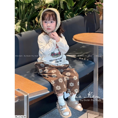 SG13438 ÁO THU ĐÔNG PHỐI QUẦN HOA CHO BÉ ADBABY