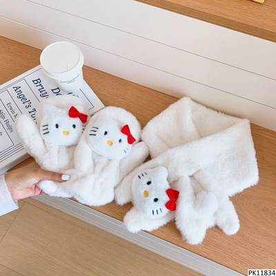 PK11834 SET GĂNG TAY + KHĂN QUÀNG CỔ HELLO KITTY