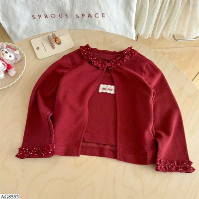 AG8553 ÁO CARDIGAN ĐỎ GIẢ 2 MẢNH NINGLI