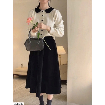 VM3340 VÁY NHUNG DÁNG DÀI CHO NỮ