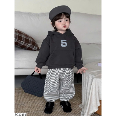 SG13454 SET ÁO HOODIE SỐ 5 MIX QUẦN KẺ