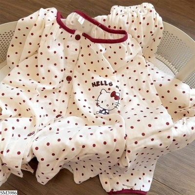SM3986 BỘ NGỦ KITTY CHẤM BI