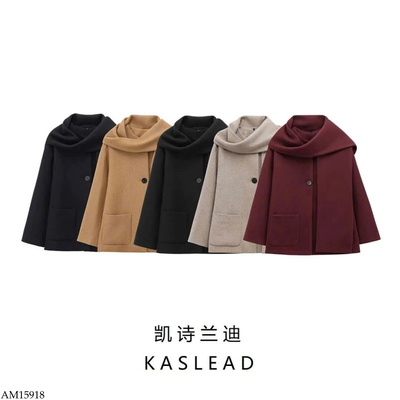 AM15918 ÁO KHOÁC DẠ PHỐI KHĂN KASLEAD