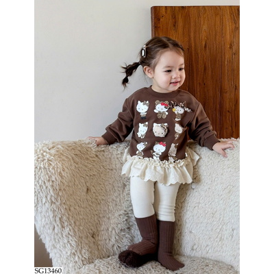 SG13460 ÁO KITTY PHỐI QUẦN LEGGING CHO BG 