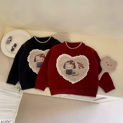AG8567 ÁO LEN MÈO KITTY CHO BÉ