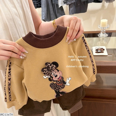 SG13470 SET ÁO NỈ MICKEY DA BEO KÈM QUẦN BG