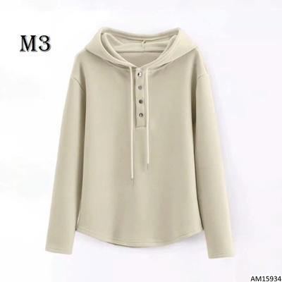 AM15934 ÁO HOODIE MÀU TRƠN BASIC CHO NỮ