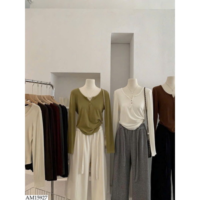 AM15927 ÁO THU ĐÔNG CỔ V NỮ