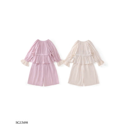SG13498 SET ÁO TAY BÈO PHỐI QUẦN SUÔNG