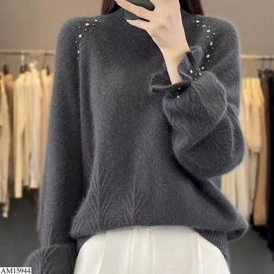 AM15944 ÁO LEN CỔ CAO TAY BO ỐNG CHO NỮ