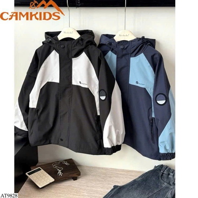 AT9828 ÁO KHOÁC PHỐI MÀU CAMKIDS