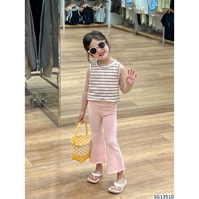 SG13510 SET ÁO KẺ MIX LEGGING LOE