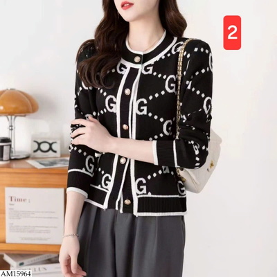 AM15964 -giá mới -ÁO LEN CARDIGAN NỮ DÁNG NGẮN HỌA TIẾT 
