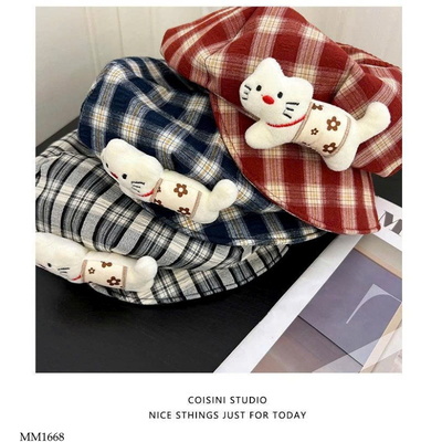 MM1668 MŨ NỒI CARO MÈO DỄ THƯƠNG 