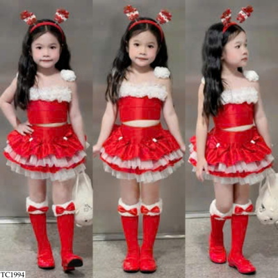 TC1994 BỜM PHỐI TẤT TONE ĐỎ NOEL