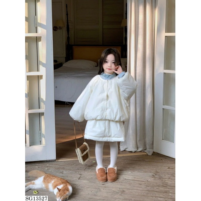 SG13527 SET ÁO PHAO PHỐI VÁY TRẮNG BG