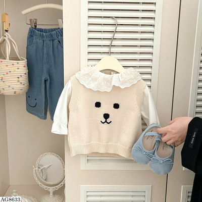 AG8633 ÁO LEN GILE MẶT CÚN BG