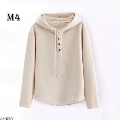 AM15976 ÁO HOODIE MÀU TRƠN BASIC CHO NỮ