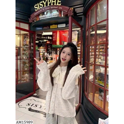 AM15989 ÁO CARDIGAN LEN NƠ