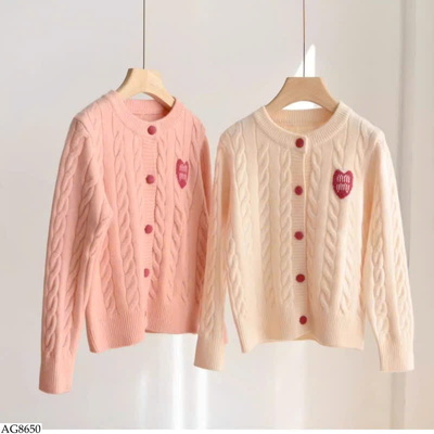 AG8650 ÁO LEN CARDIGAN TRÁI TIM BG