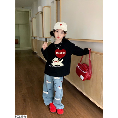 SG13596 SET ÁO CÚN MIX QUẦN JEAN BG