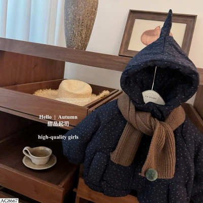 AG8667 ÁO KHOÁC CHẤM BI CHO BÉ GÁI