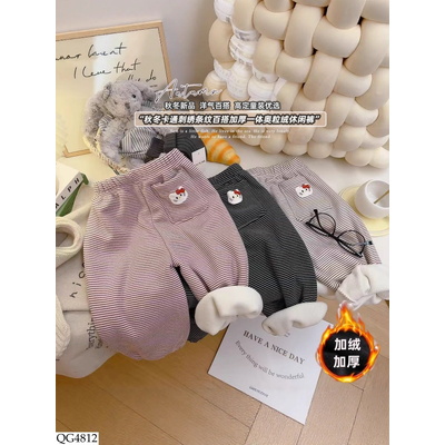 QG4812  QUẦN KẺ KITTY LÓT LÔNG