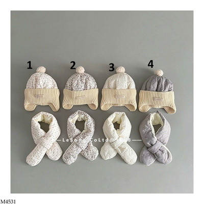 M4531 BỘ MŨ VÀ KHĂN HOA NHÍ CHO BÉ