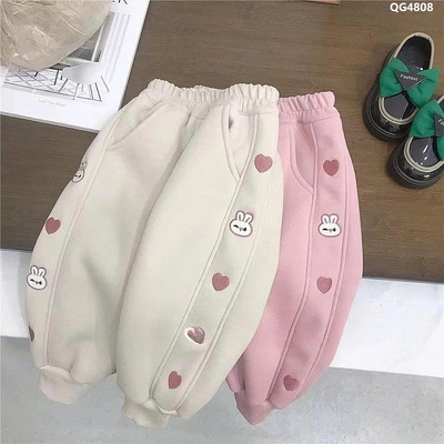 QG4808 QUẦN BO GẤU LÓT LÔNG CỪU THÊU HÌNH THỎ TRÁI TIM