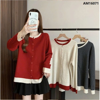 AM16071 ÁO THUN CỔ TRÒN TAY DÀI GIẢ 2 LỚP