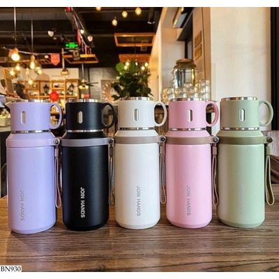BN930 BÌNH GIỮ NHIỆT KÈM CỐC MÀU PASTEL