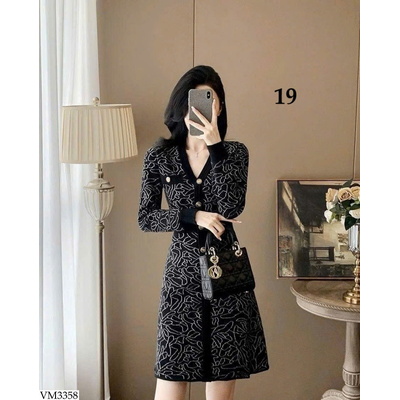 VM3358 SET, VÁY LEN DỆT KIM CHO NỮ