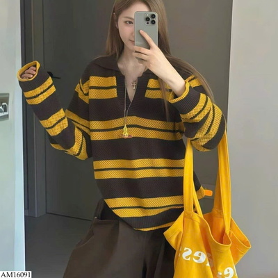 AM16091 ÁO POLO LEN KẺ NỮ