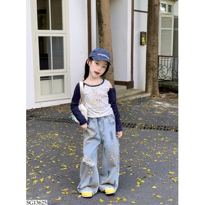 SG13625 SET ÁO THỎ MIX QUẦN JEAN RÁCH BG