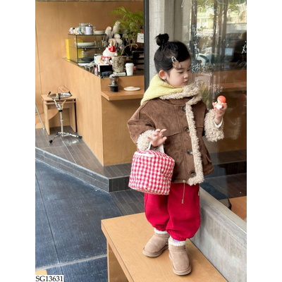 SG13631 SET ÁO KHOÁC DA LỘN MIX QUẦN NỈ BG