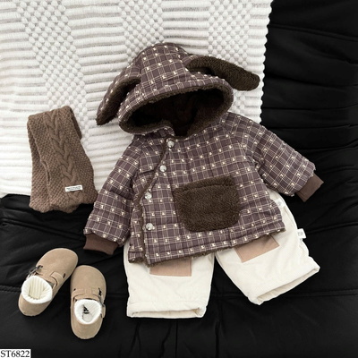 ST6822 SET ÁO TAI THỎ MIX QUẦN NGÔI NHÀ