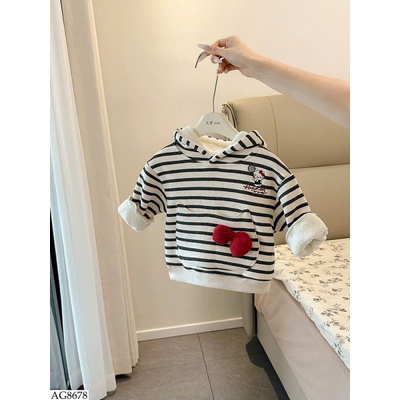 AG8678 ÁO HOODIE KẺ MÈO KITTY