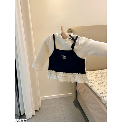 AG8686 ÁO GIỮ NHIỆT KITTY GIẢ 2 MẢNH BG