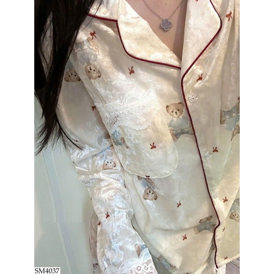 SM4037 BỘ PIJAMA GẤU PHỐI REN