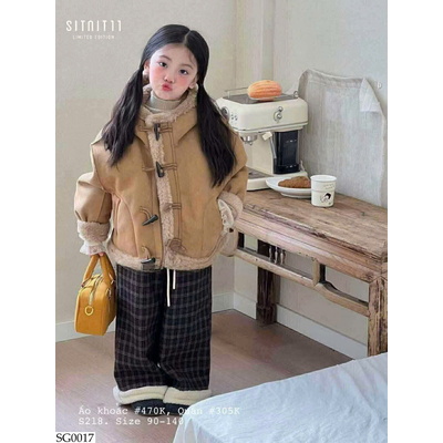 SG0017  SET ÁO KHOÁC MIX QUẦN KẺ BG