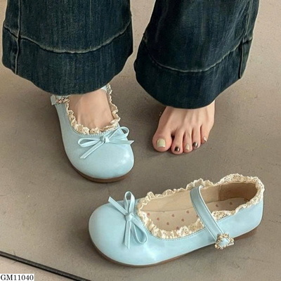 GM11040 GIÀY BÚP BỂ VIỀN REN QUAI NGANG