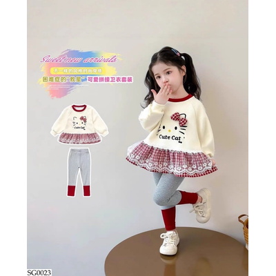 SG0023 SET KITTY ÁO KÈM QUẦN LEGGING BG