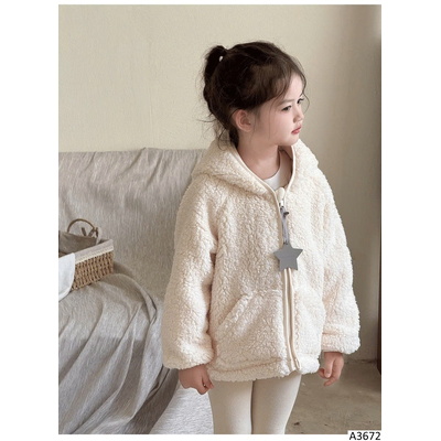 A3672 ÁO KHOÁC LÔNG CỪU LÓT NỈ CÓ MŨ CHO BÉ