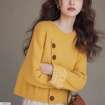 AM0022 ÁO LEN CÚC LỆCH CHO NỮ 