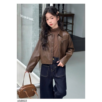 AM0023 ÁO KHOÁC DA CỔ BẺ CHO BÉ SIZE ĐẠI