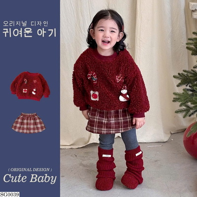 SG0039 SET ÁO PHỐI VÁY CARO GIÁNG SINH