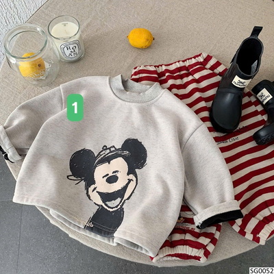 SG0052 SET ÁO MICKEY QUẦN KẺ
