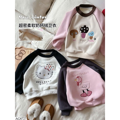AG8727 ÁO NỈ HOẠT HÌNH PHỐI MÀU 