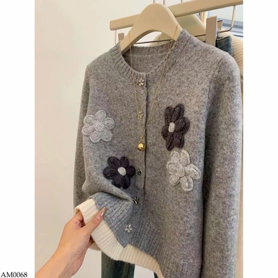 AM0068 ÁO LEN CARDIGAN HOA NỮ