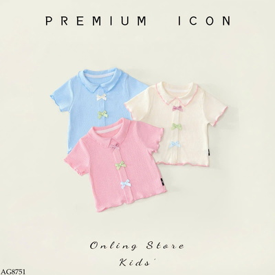 AG8751 ÁO NƠ MÀU CHO BÉ GÁI HÃNG PREMIUM ICON